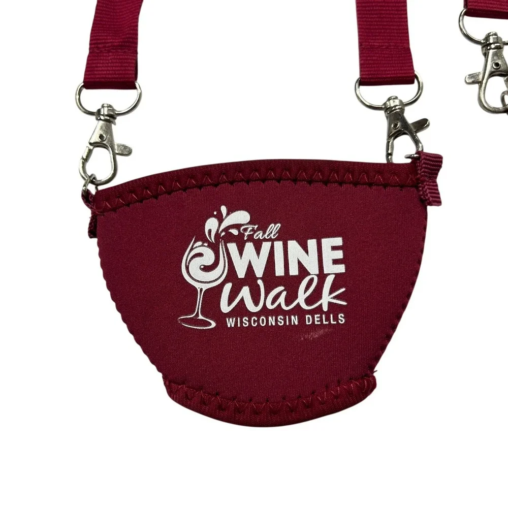 Wine Glass Holder Lanyards Wisconsin Dells Fall Wine Walk OS Blue Red Festival